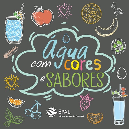 Agua com sabores e cores